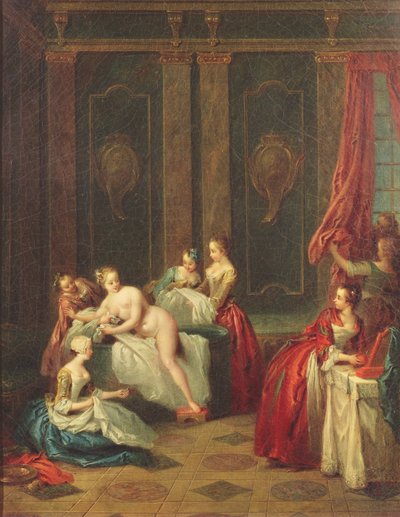 Badkamerinterieur door Jean Baptiste Joseph Pater